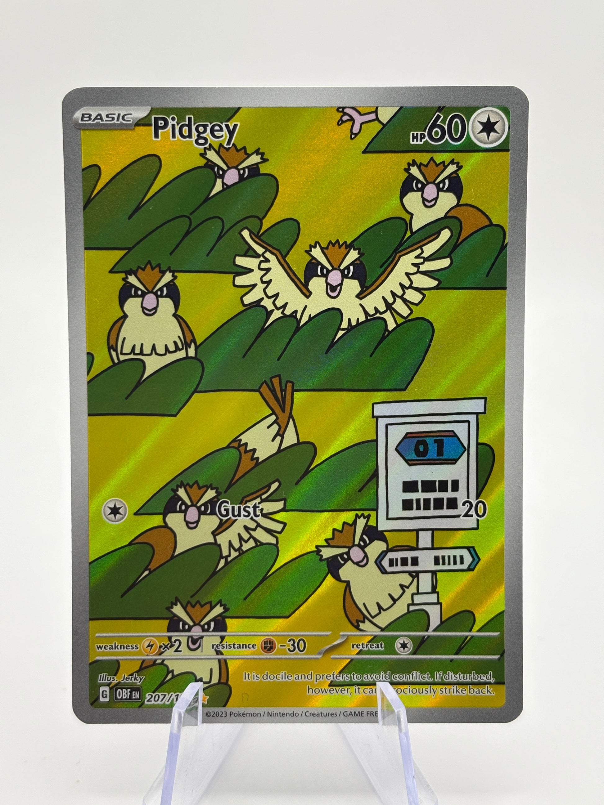 Pokemon TCG Obsidian Flames - Pidgey 207/197 Illustration Rare LP FRENLY BRICKS - Open 7 Days