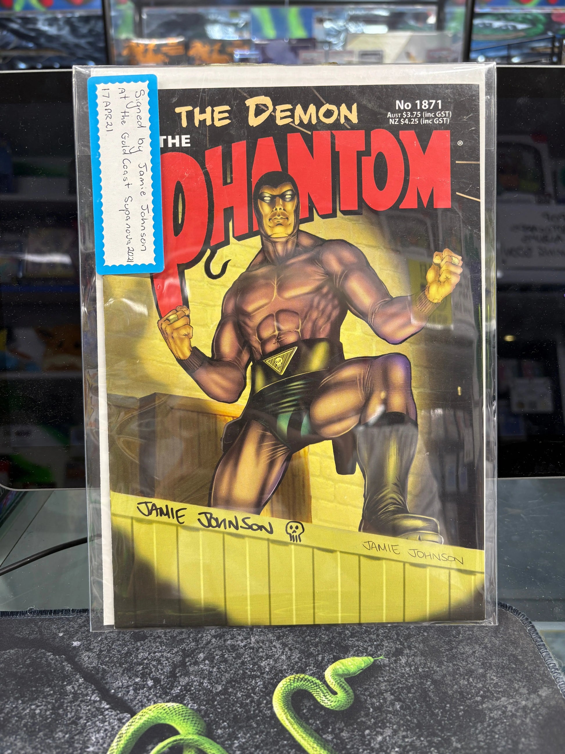 The Demon The Phantom #1871 Jamie Johnson Auto FRENLY BRICKS - Open 7 Days