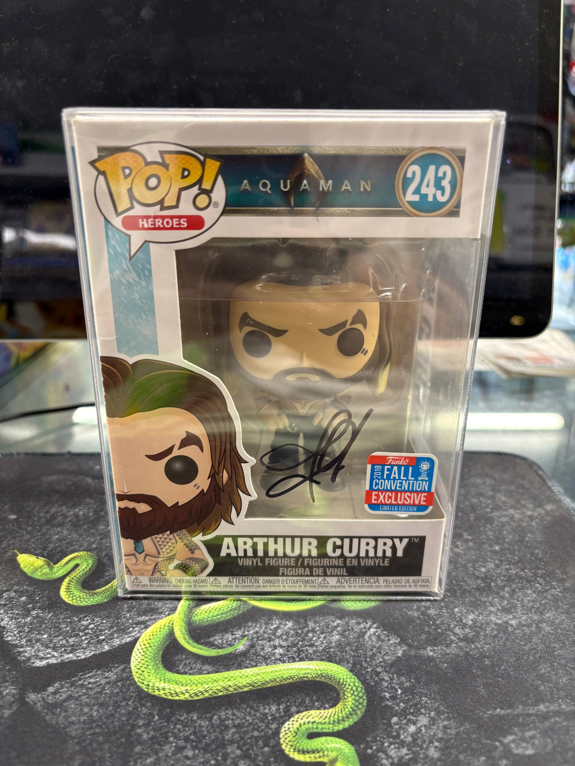 Funko Pop Aquaman Arthur Curry #243 NYCC Jason Momoa Signed Autographed No COA FRENLY BRICKS - Open 7 Days