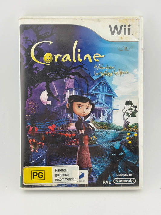 Nintendo Wii Video Game - Coraline An Adventure too Weird for Words with Manual