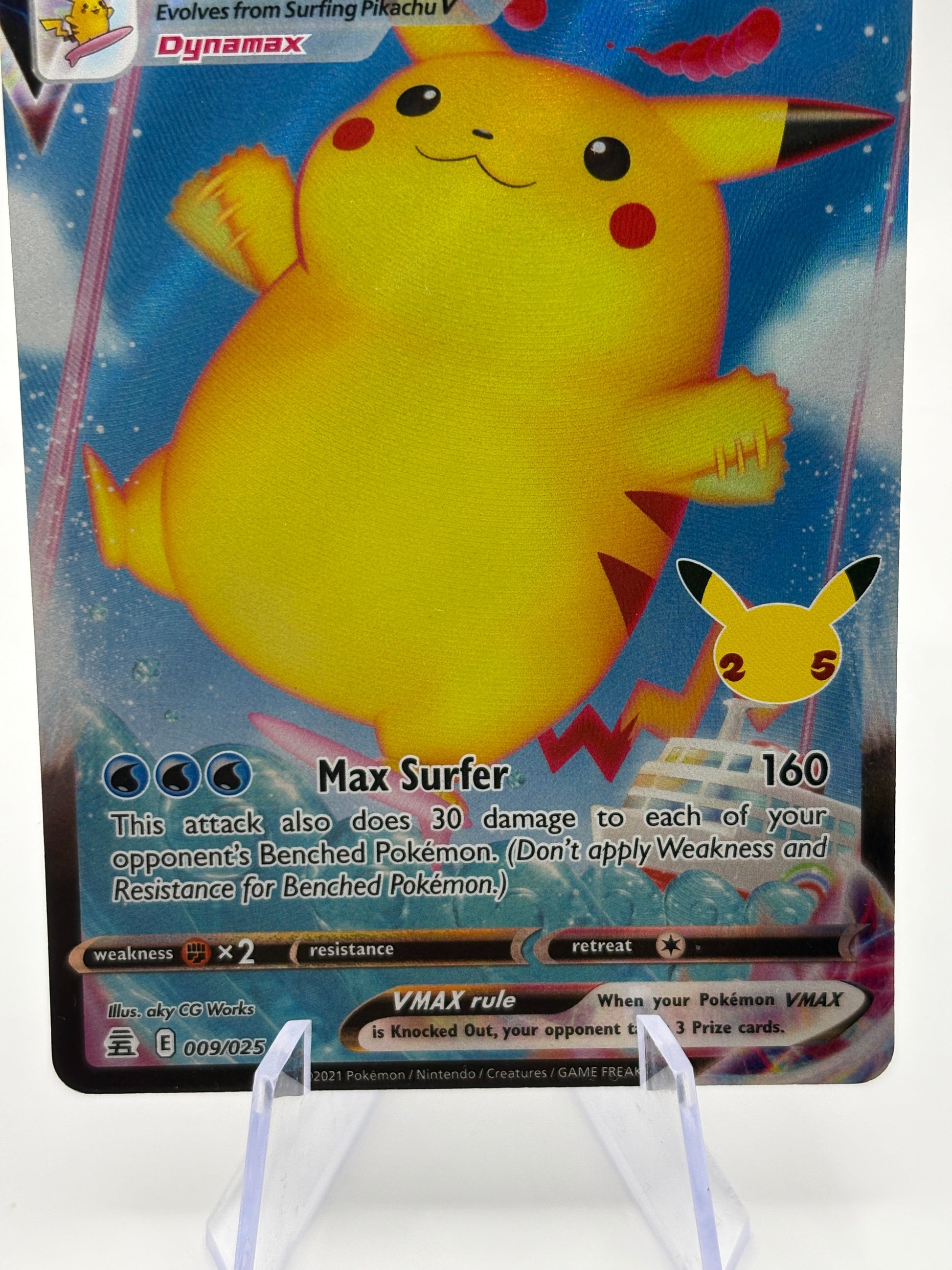 Pokemon TCG Celebrations - Surfing Pikachu VMAX 009/025 Full Art NM FRENLY BRICKS - Open 7 Days