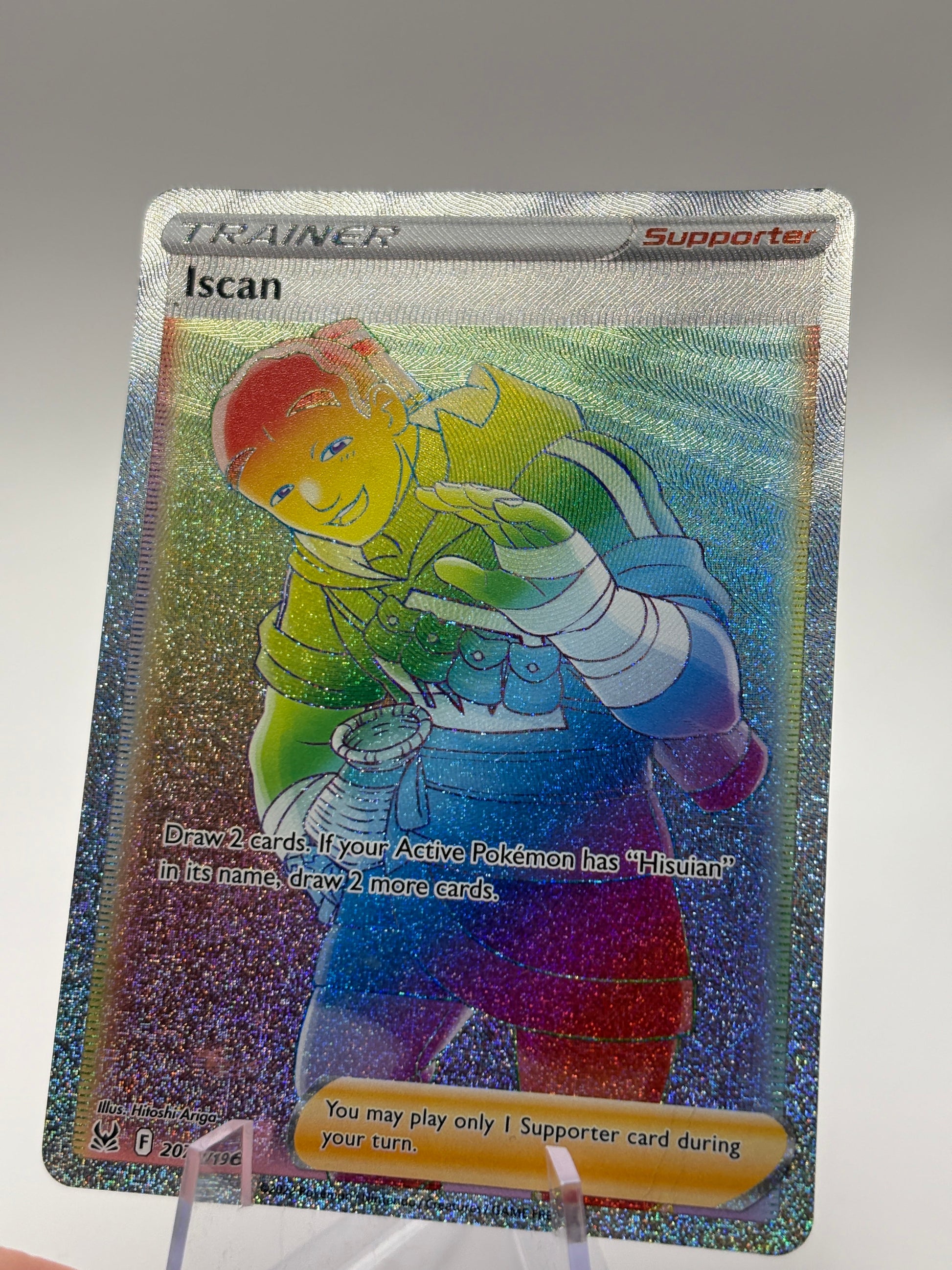 Pokemon TCG Lost Origin - Iscan 207/196 Rainbow Full Art LP FRENLY BRICKS - Open 7 Days