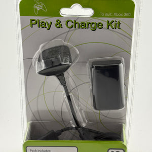 Xbox 360 Video Game Play and Charge Kit - Cable & Battery Pack Sealed