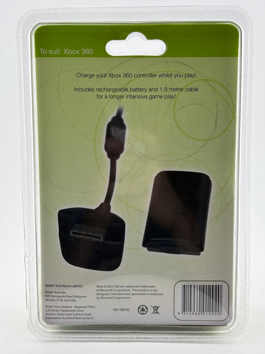 Xbox 360 Video Game Play and Charge Kit - Cable & Battery Pack Sealed
