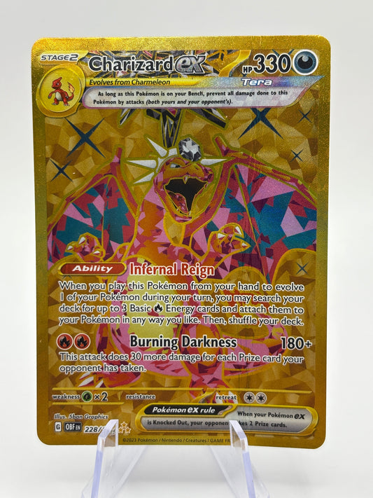 Pokemon TCG Obsidian Flame - Charizard EX 228/197 HP *creased* FRENLY BRICKS - Open 7 Days