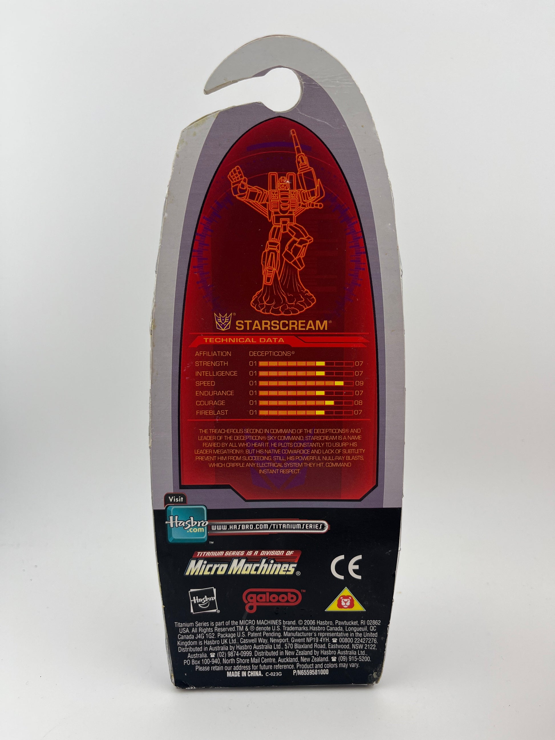 Hasbro Transformers - Titanium Series  "Starscream" Micro Machine 2006 Sealed FRENLY BRICKS - Open 7 Days