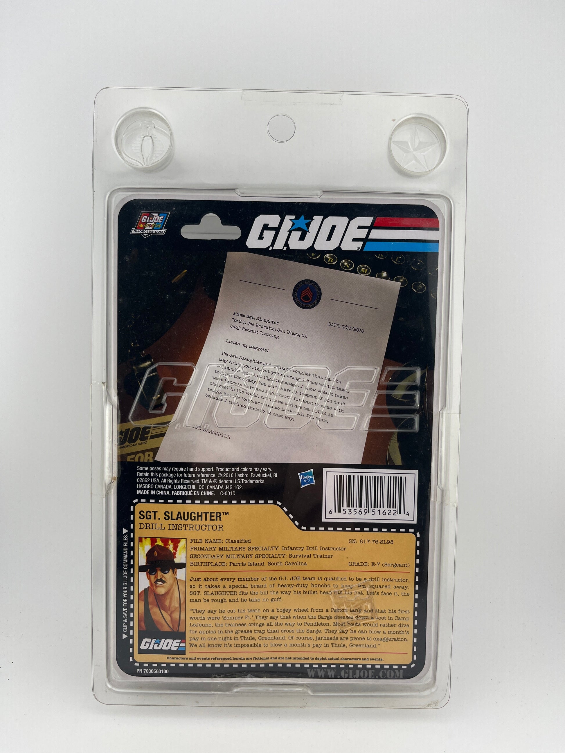 G.I. Joe 25th Anniversary - 2010 SDCC Sgt. Slaughter Team U.S.A Version Figure FRENLY BRICKS - Open 7 Days