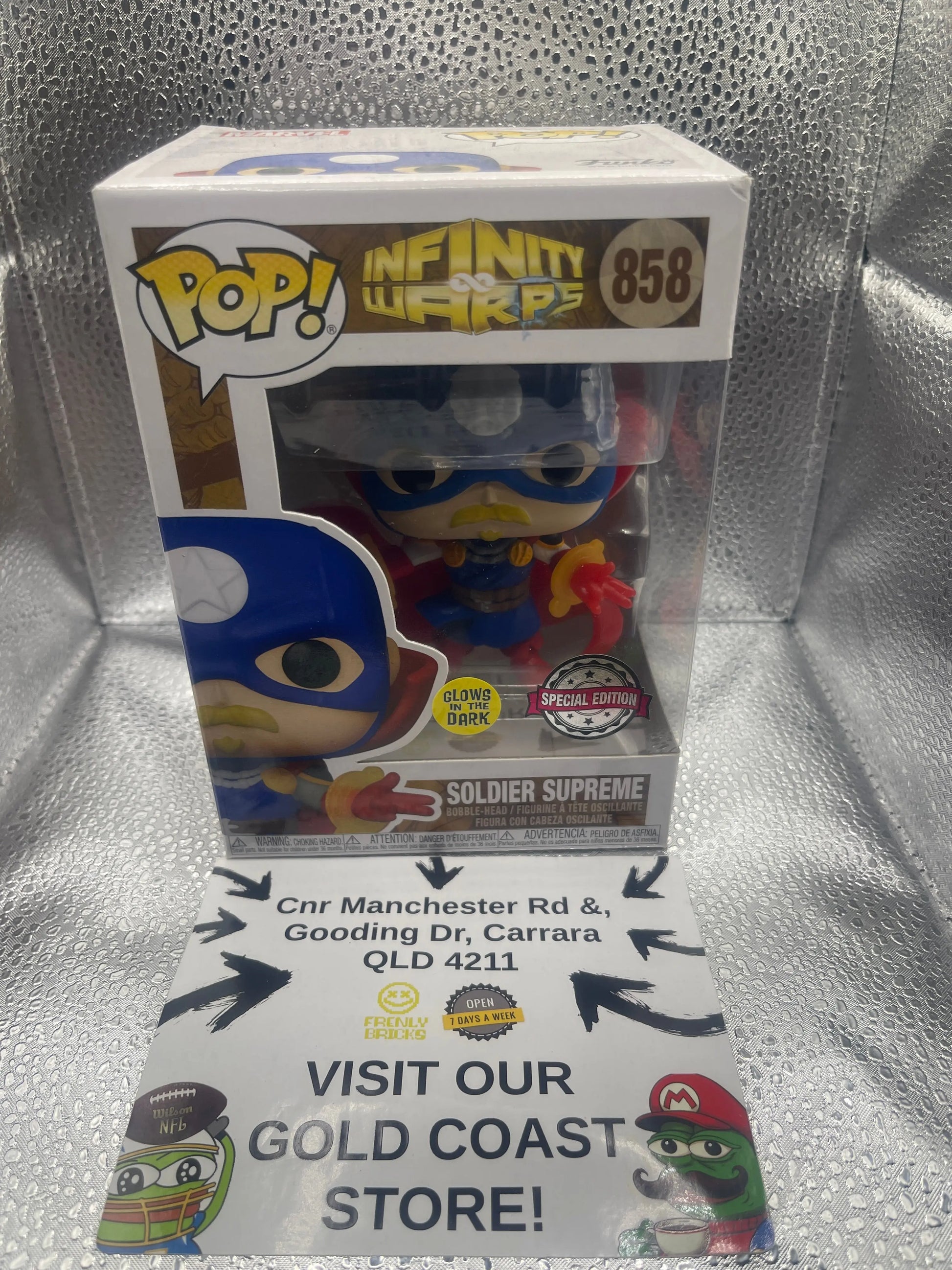 Funko Pop! Infinity Warps Soldier Supreme GITD Special Edition #858 FRENLY BRICKS - Open 7 Days