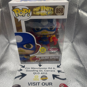 Funko Pop! Infinity Warps Soldier Supreme GITD Special Edition #858 FRENLY BRICKS - Open 7 Days