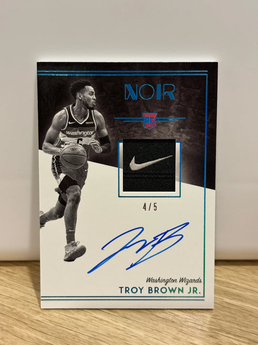 Noir Basketball 2018-19 TROY BROWN JR. Rookie Patch Auto Nike Tag /5 WIZARDS FRENLY BRICKS - Open 7 Days