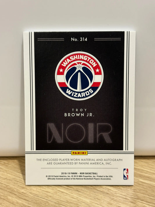 Noir Basketball 2018-19 TROY BROWN JR. Rookie Patch Auto Nike Tag /5 WIZARDS FRENLY BRICKS - Open 7 Days
