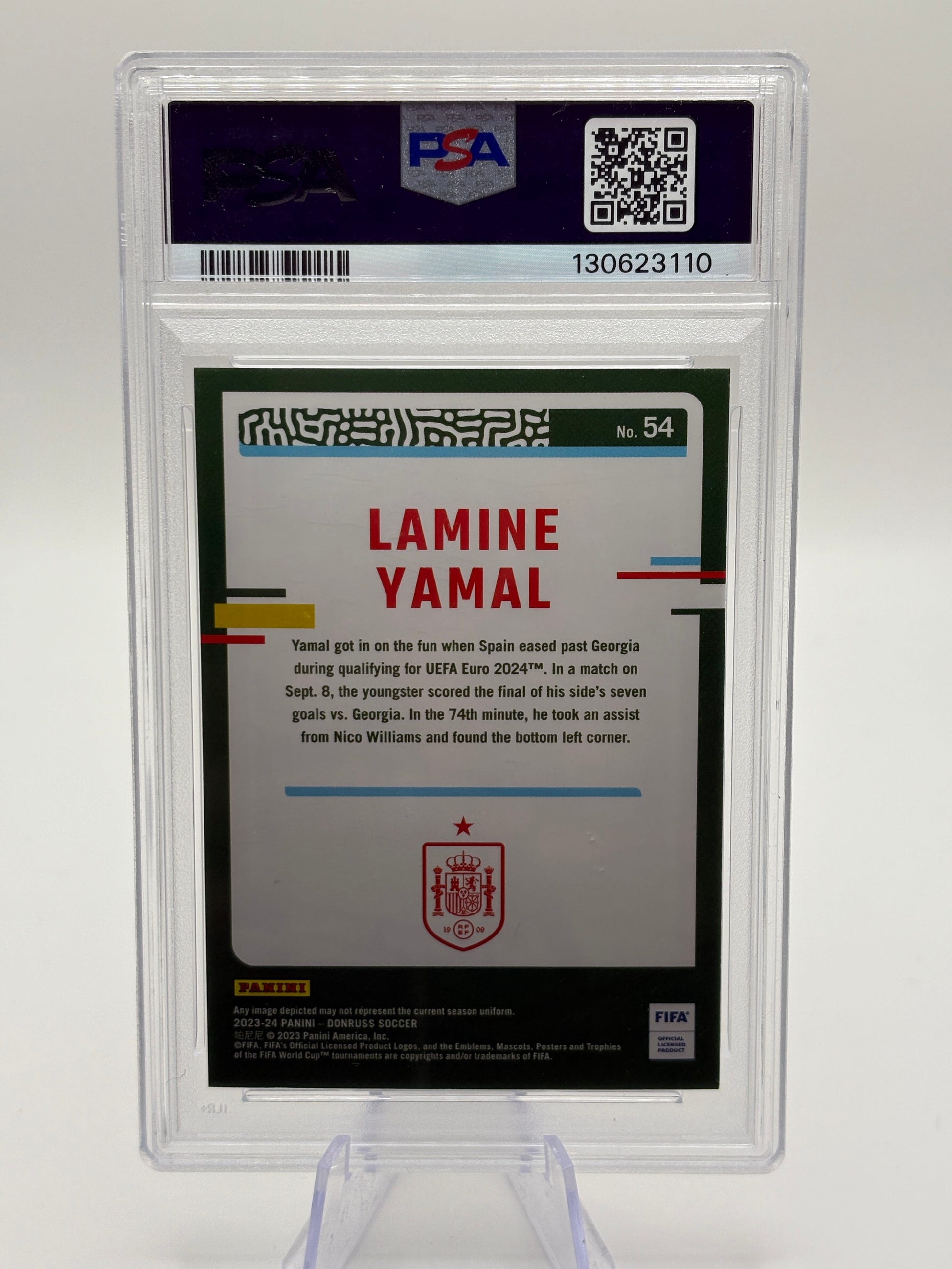 2023-24 Panini Donruss FIFA Lamine Yamal RC PSA 9 Mint Rookie #54 Spain FRENLY BRICKS - Open 7 Days image 2