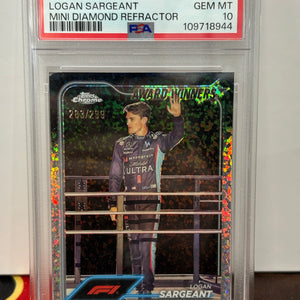 2024 Topps Chrome F1 Logan Sargeant Mini Diamond Refractor /299  PSA 10 POP: 1 FRENLY BRICKS - Open 7 Days