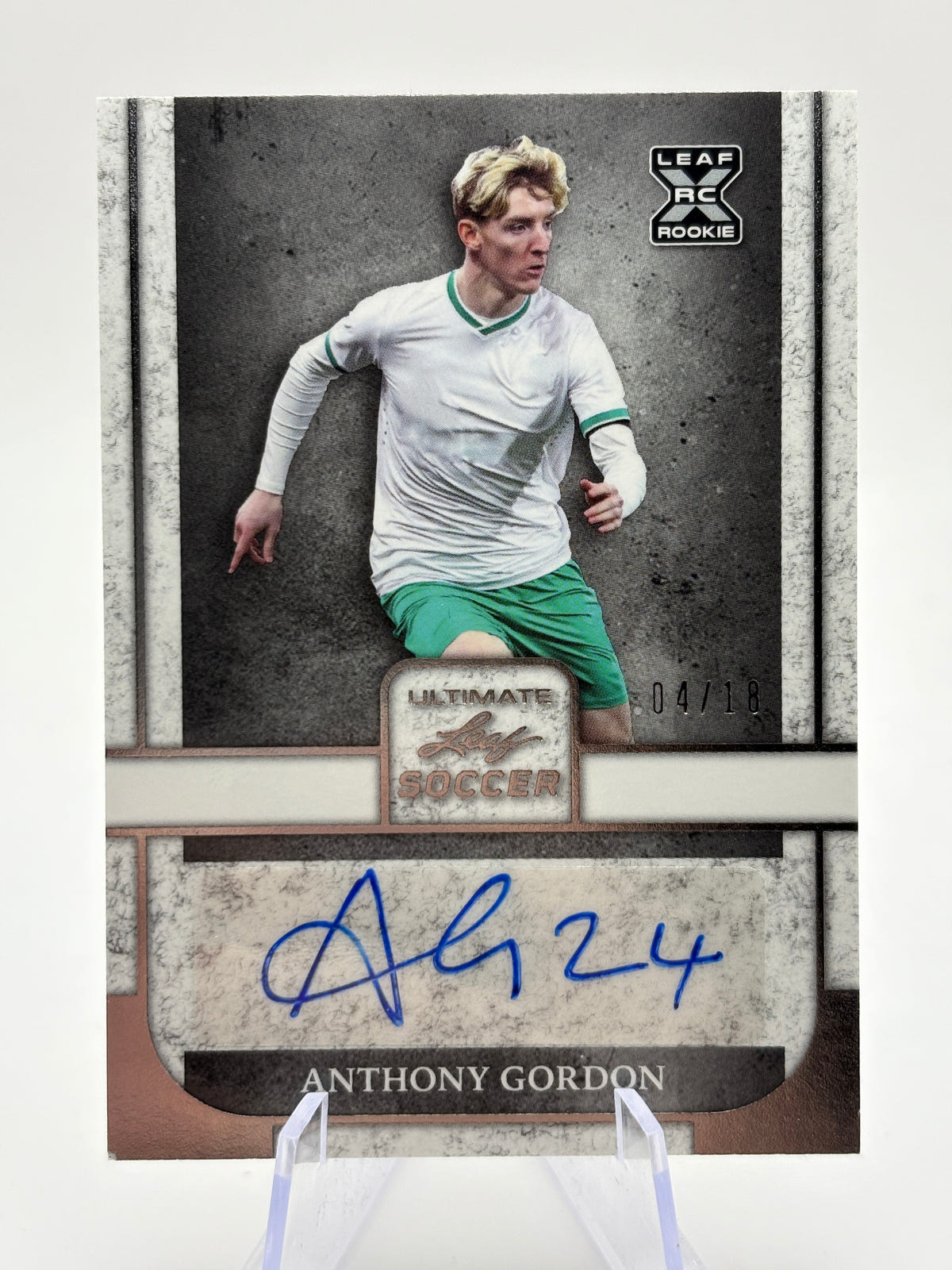 2022 Leaf Ultimate Soccer Anthony Gordon Rookie RC Auto #/18 FRENLY BRICKS - Open 7 Days image 1