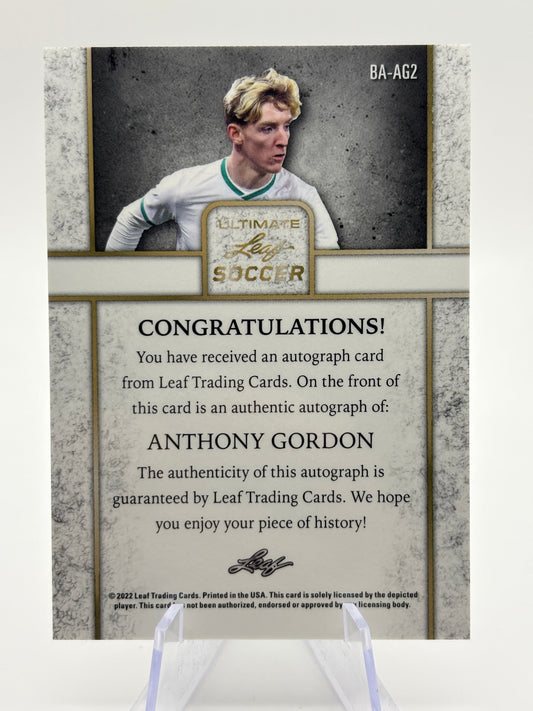 2022 Leaf Ultimate Soccer Anthony Gordon Rookie RC Auto #/18 FRENLY BRICKS - Open 7 Days