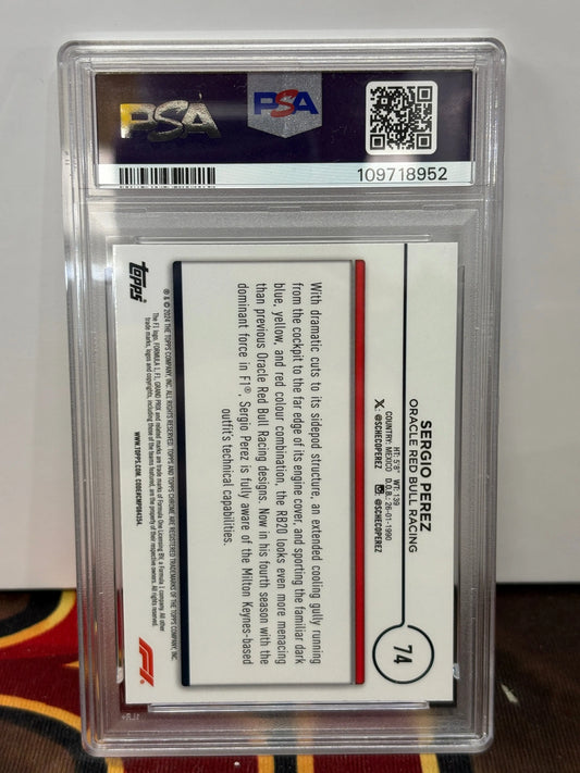 2024 Topps Chrome F1 sergio Perez Aqua Sonar Refractor PSA 9 POP: 1 FRENLY BRICKS - Open 7 Days