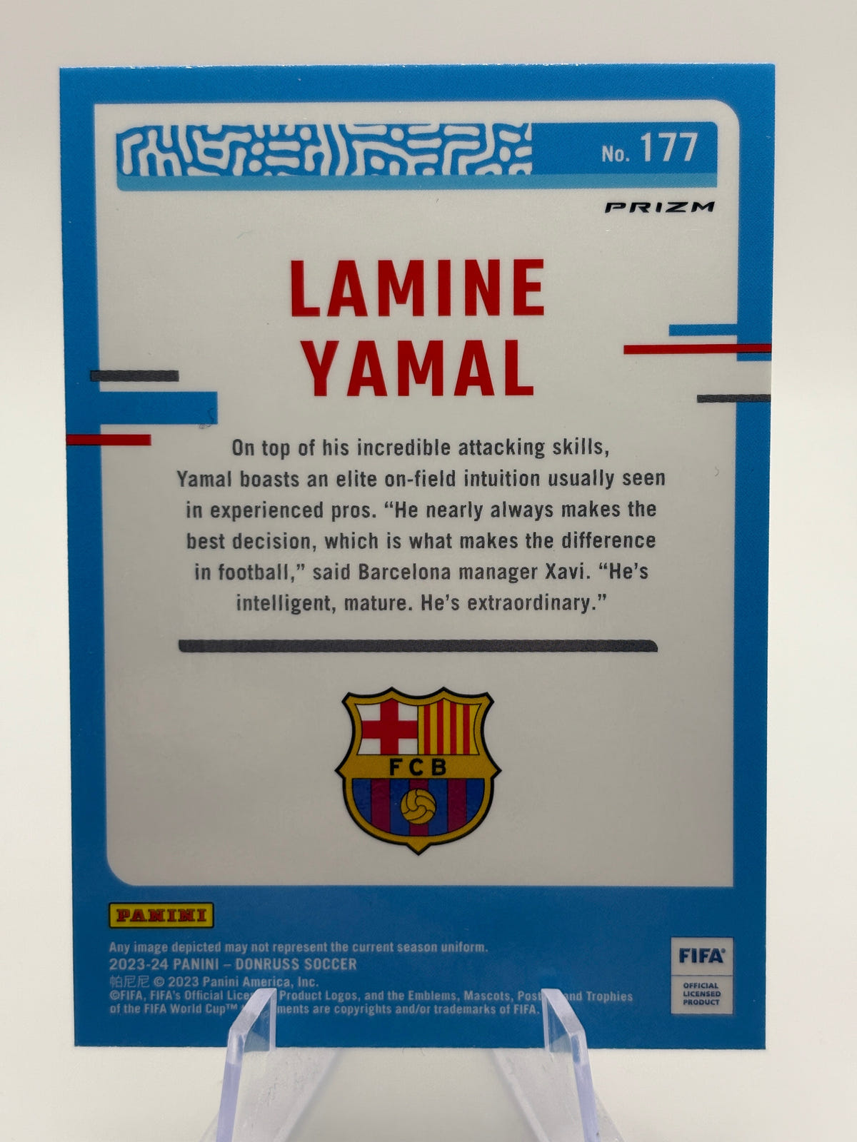 2023-24 Panini Donruss FIFA Optic Rated Rookie Lamine Yamal #177 Holo Prizm FRENLY BRICKS - Open 7 Days image 4