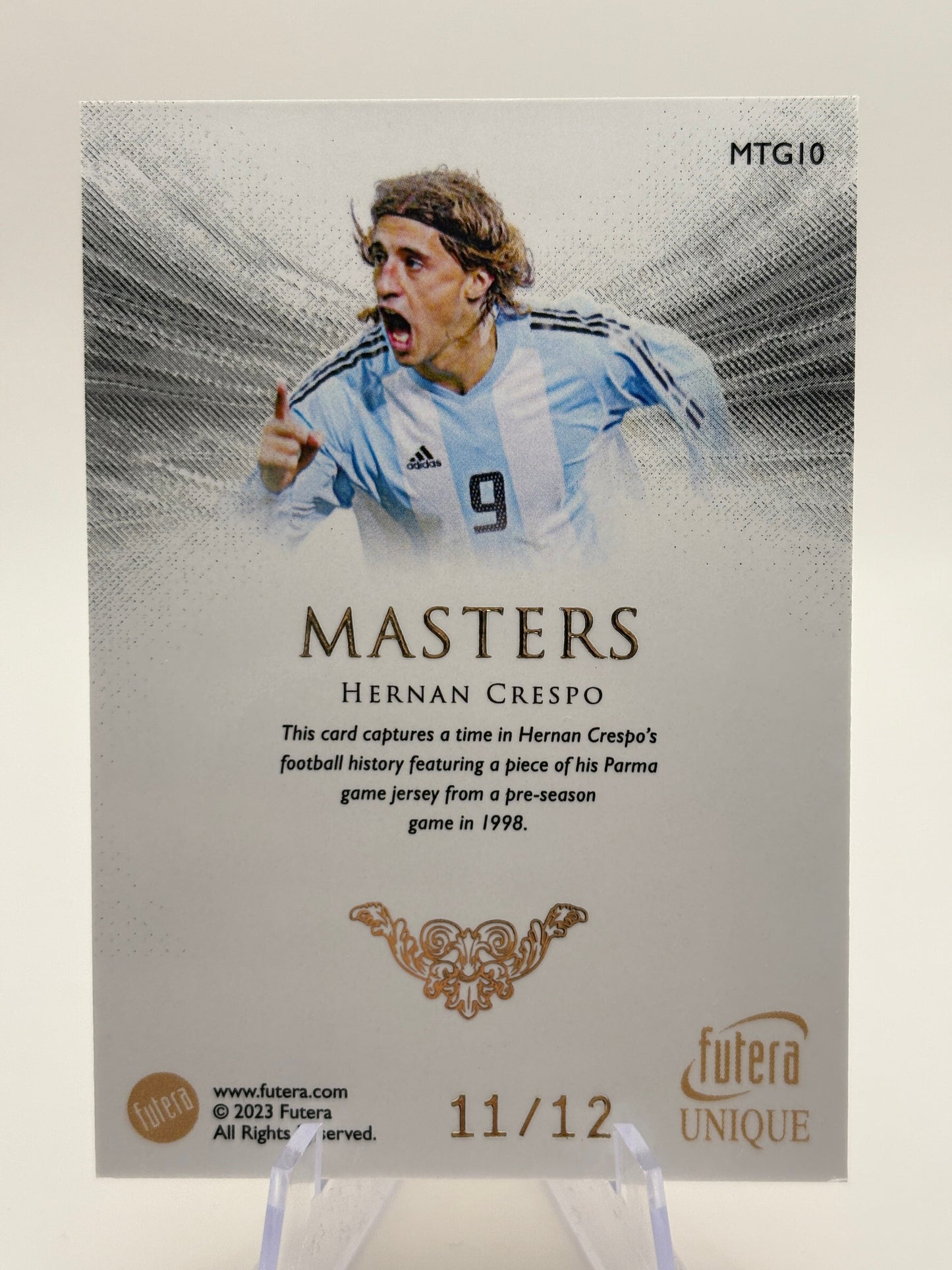 2023 Futera Unique Masters #MTG10 Hernan Crespo Patch 11/12 FRENLY BRICKS - Open 7 Days