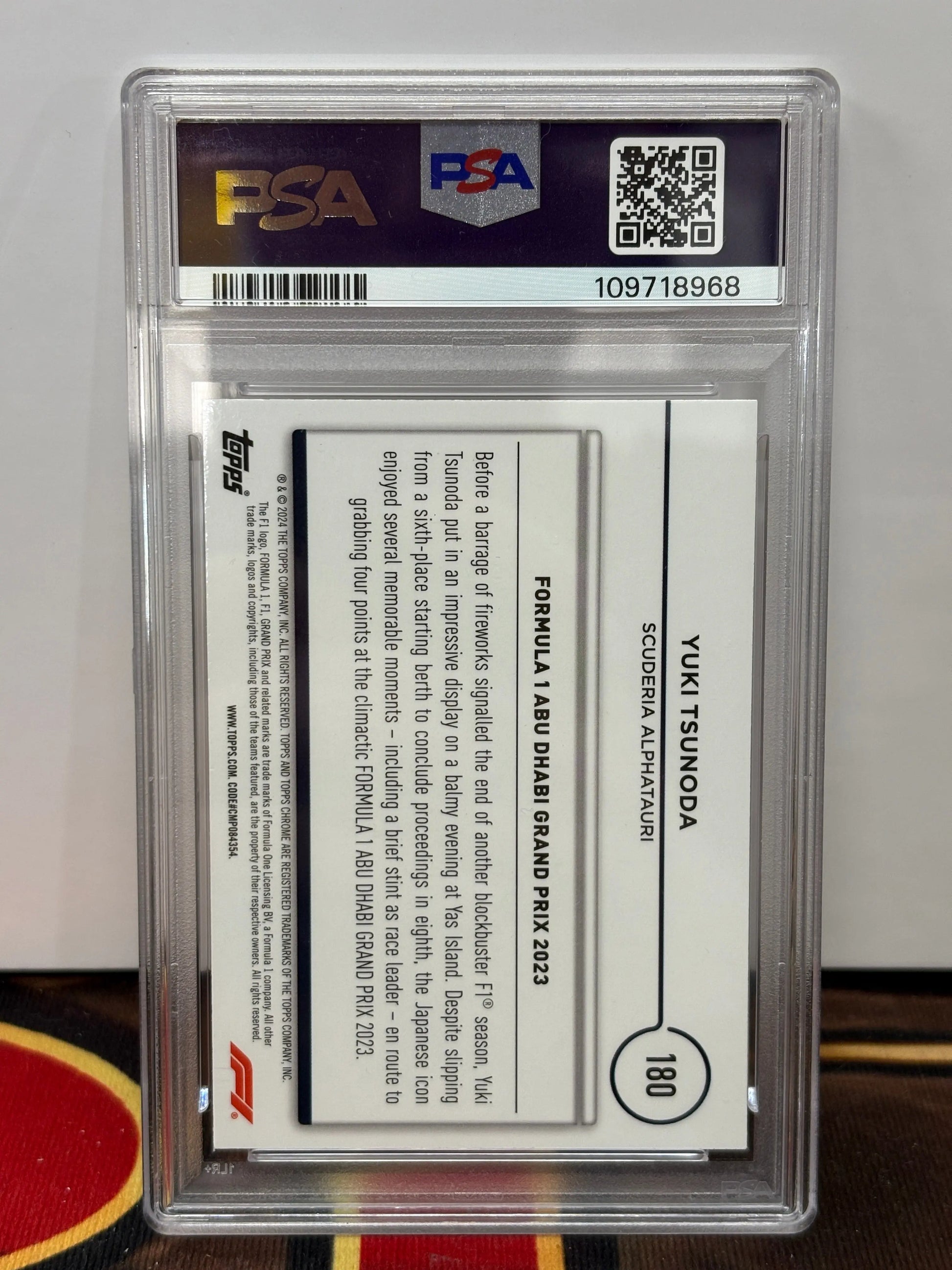 2024 Topps Chrome F1 Yuki Tsunoda Gold Refractor PSA 9 FRENLY BRICKS - Open 7 Days