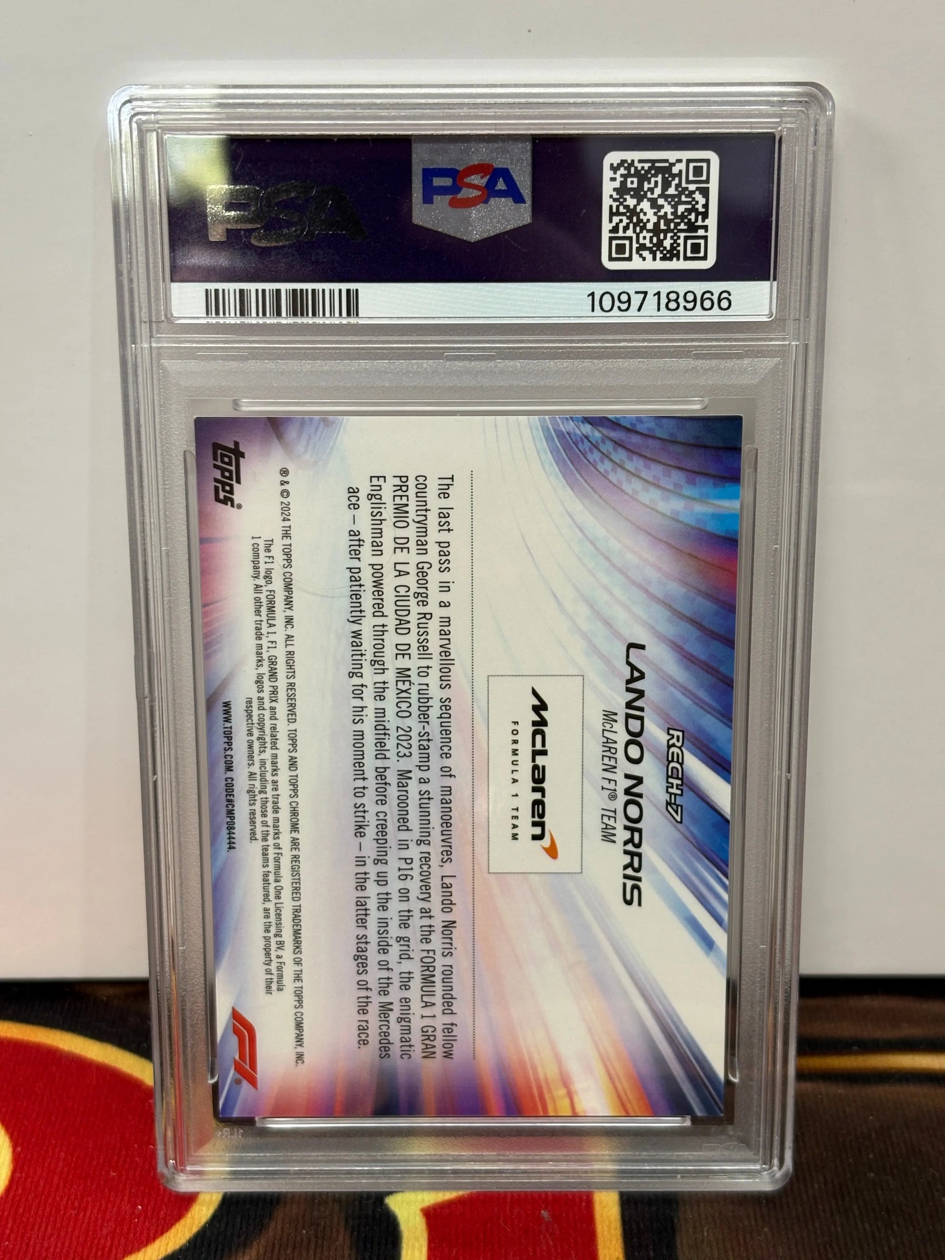 2024 Topps Chrome F1 Lando Norris Re-charged Gold Refractor PSA 9 POP: 1 FRENLY BRICKS - Open 7 Days