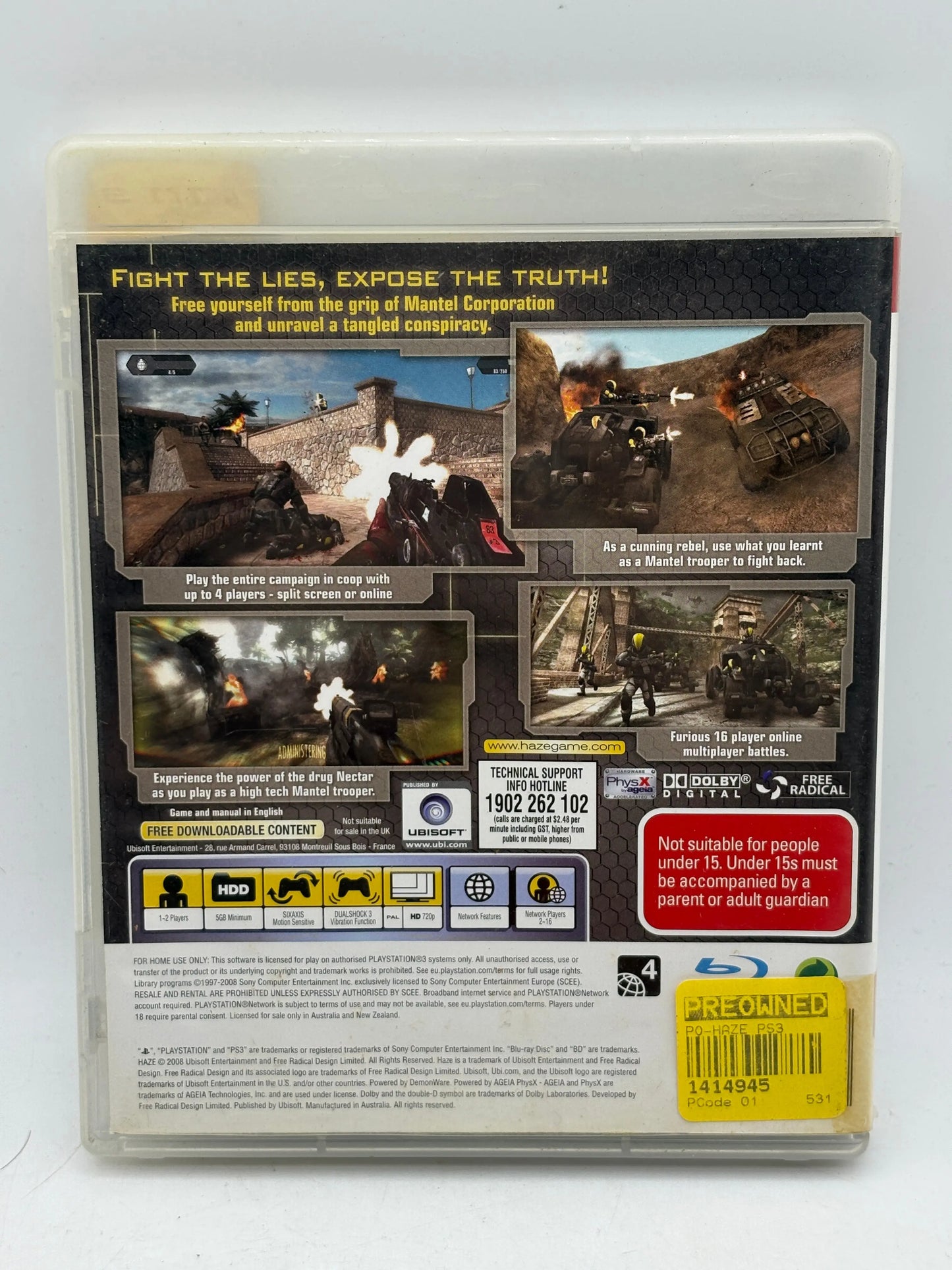 Sony Playstation 3 - Haze Video Game with Manual FRENLY BRICKS - Open 7 Days
