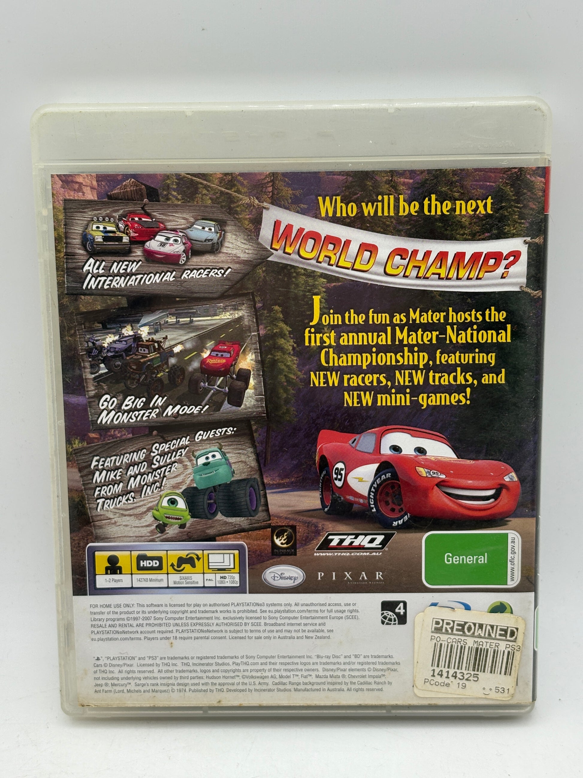 Disney Pixar Cars Mater-National Championship PS3 PlayStation 3