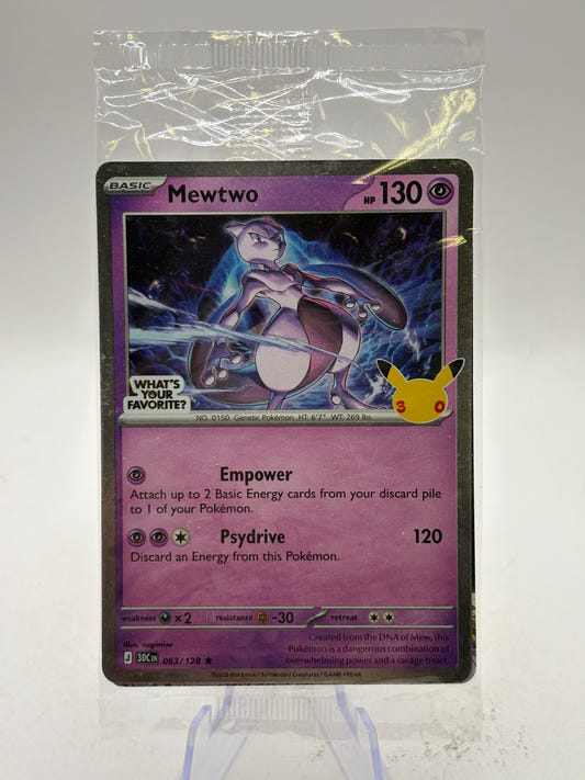 Pokemon TCG 30th Anniversary- Mewtwo Stamped 063/128 Sealed