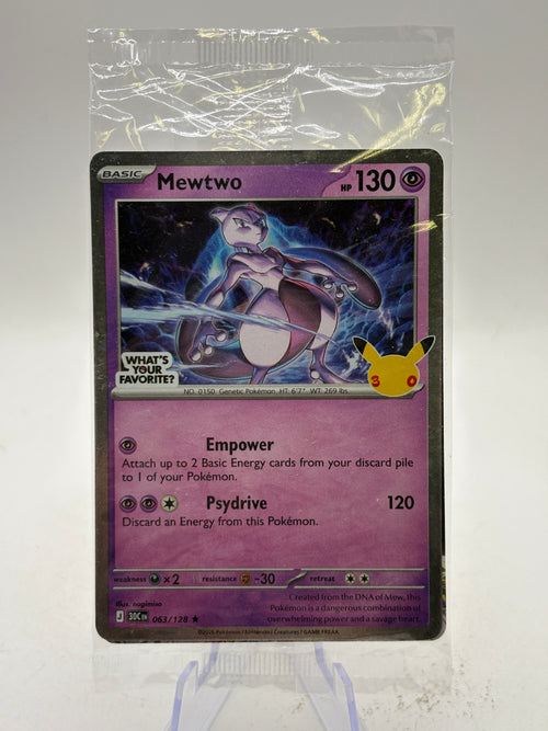 Pokemon TCG 30th Anniversary- Mewtwo Stamped 063/128 Sealed