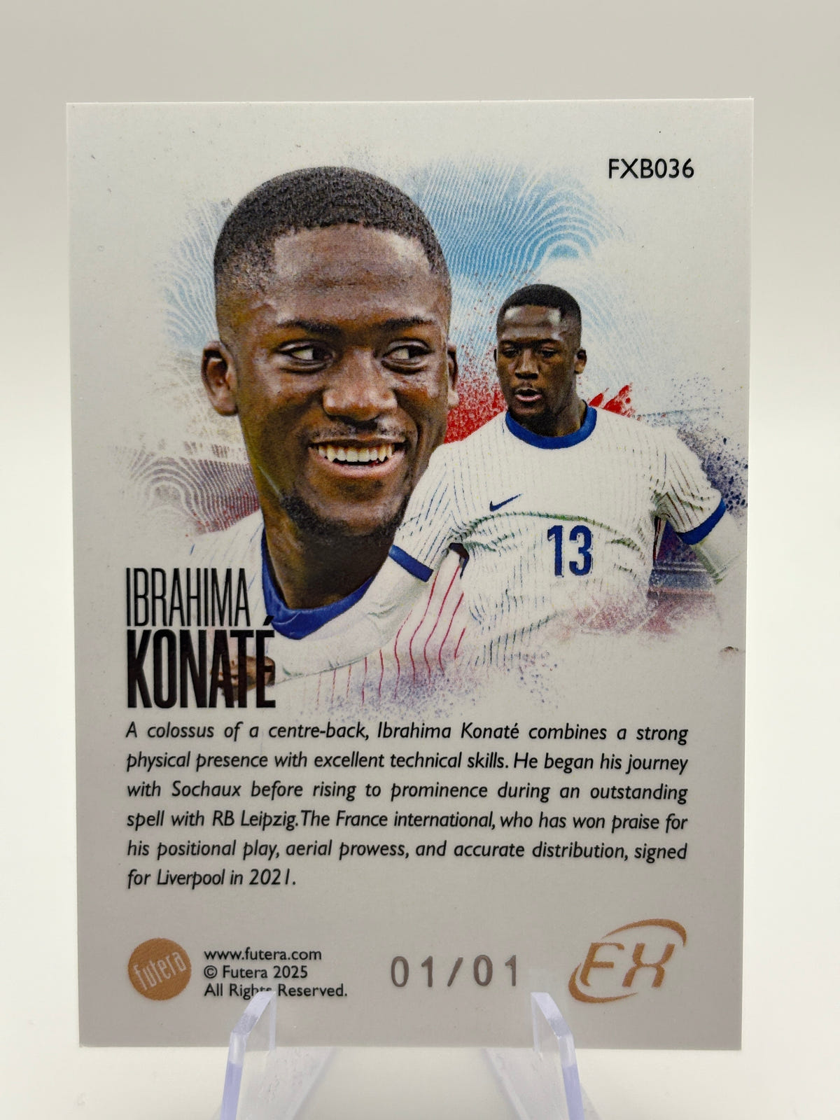 2025 Futera FX #FXB036 Ibrahima Konate 1 of 1 France FRENLY BRICKS - Open 7 Days image 2