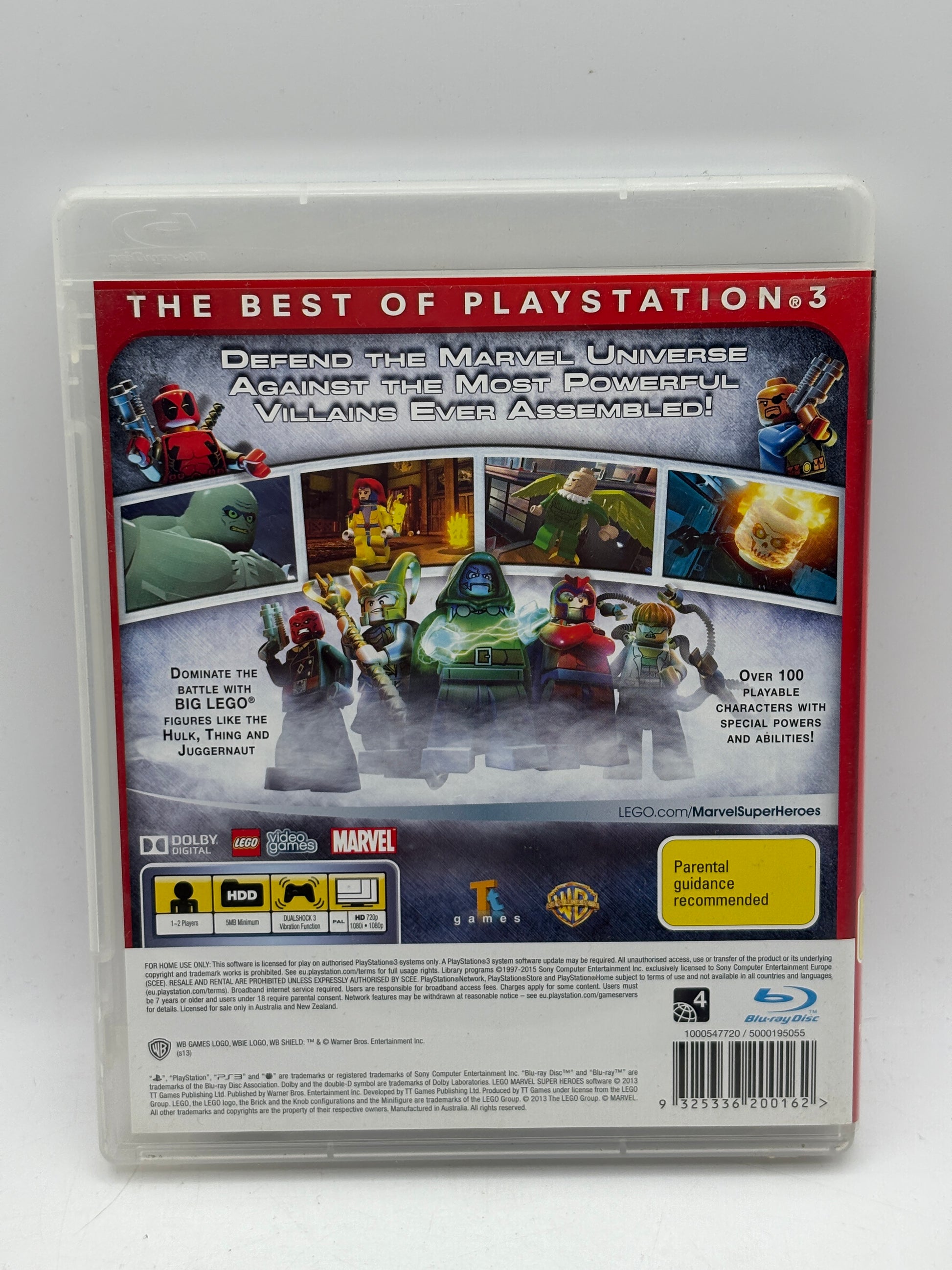 Sony Playstation 3 Essentials Lego Marvel Super Heroes Game with Manual