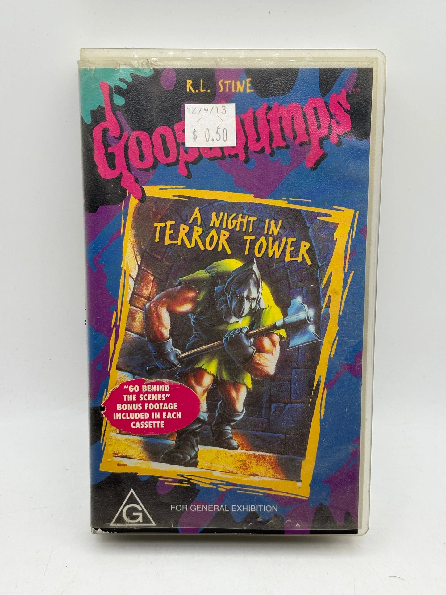 Goosebumps R.L.Stine Vintage Video VHS Tape A Night in Terror Tower FRENLY BRICKS - Open 7 Days