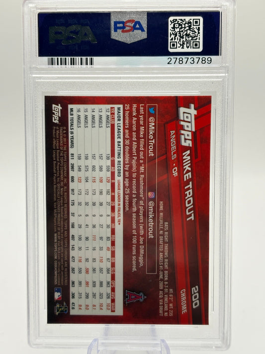 2017 Topps Chrome -  #200 Mike Trout PSA 10 MINT FRENLY BRICKS - Open 7 Days
