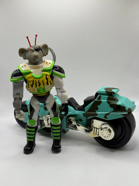 Vintage Biker Mice from Mars Action Figure & Bike Green *Incomplete FRENLY BRICKS - Open 7 Days