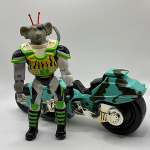 Vintage Biker Mice from Mars Action Figure & Bike Green *Incomplete FRENLY BRICKS - Open 7 Days