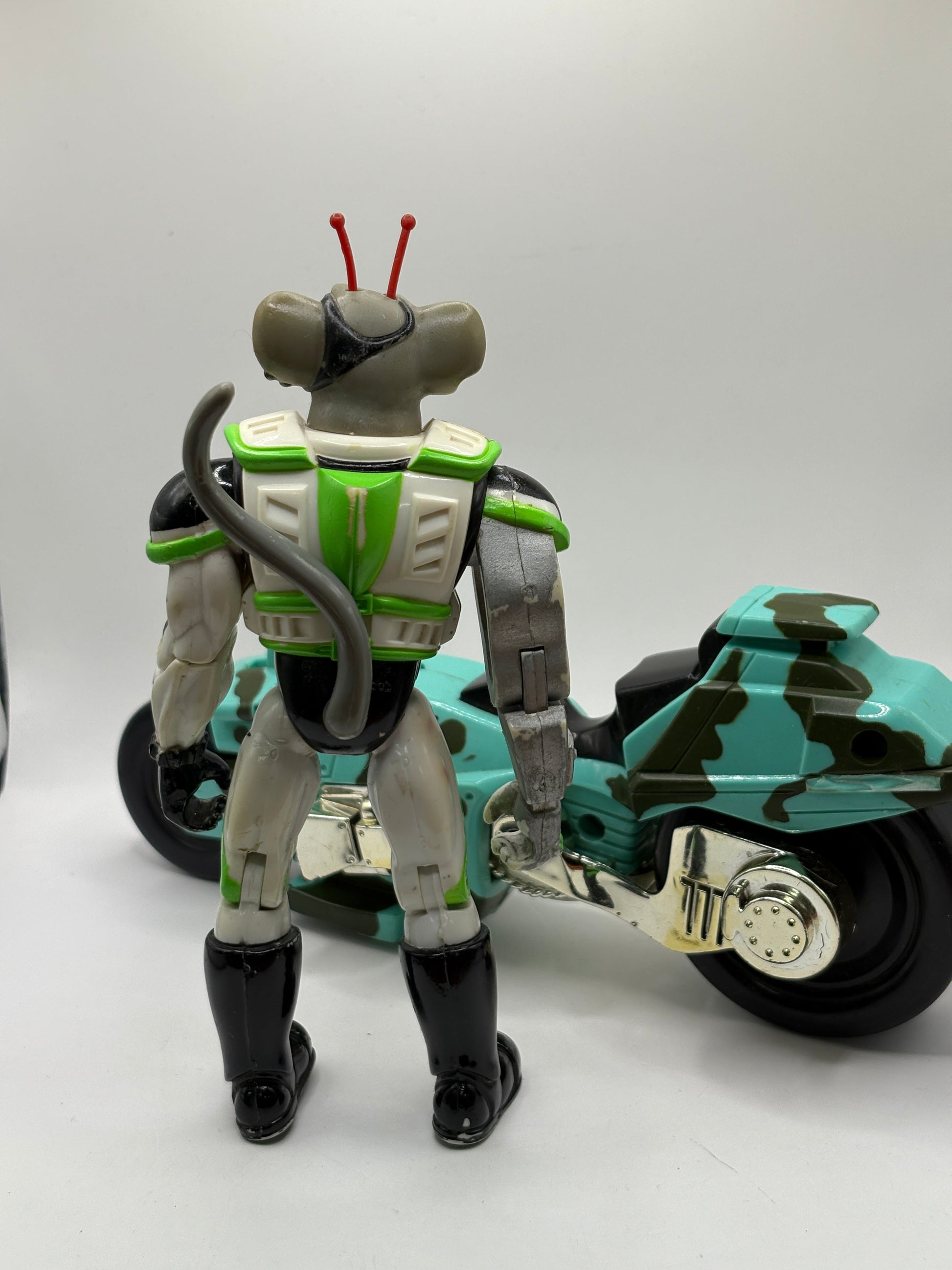 Vintage Biker Mice from Mars Action Figure & Bike Green *Incomplete FRENLY BRICKS - Open 7 Days