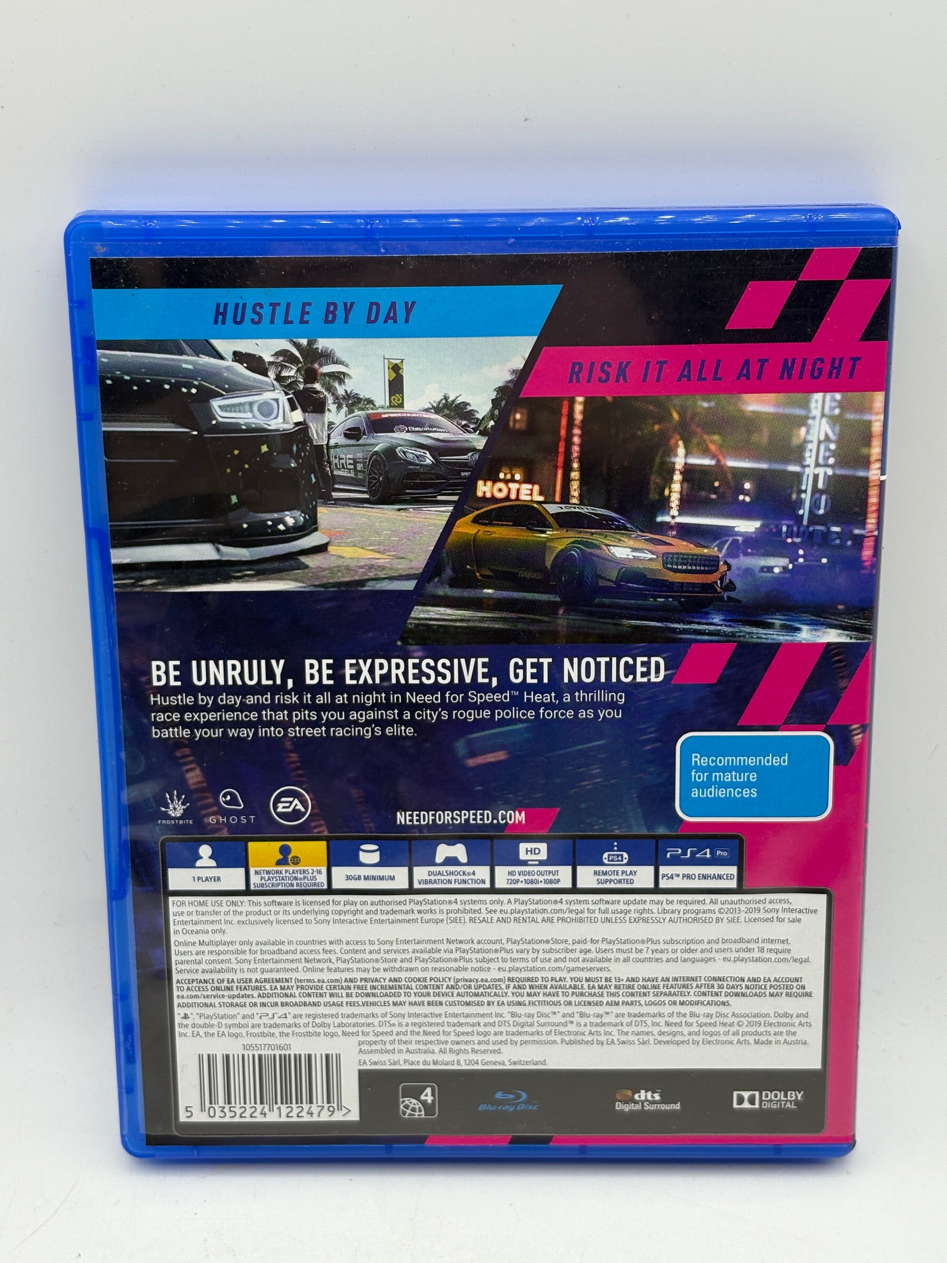 Sony Playstation 4 Need for Speed Heat Video Game with Manual
