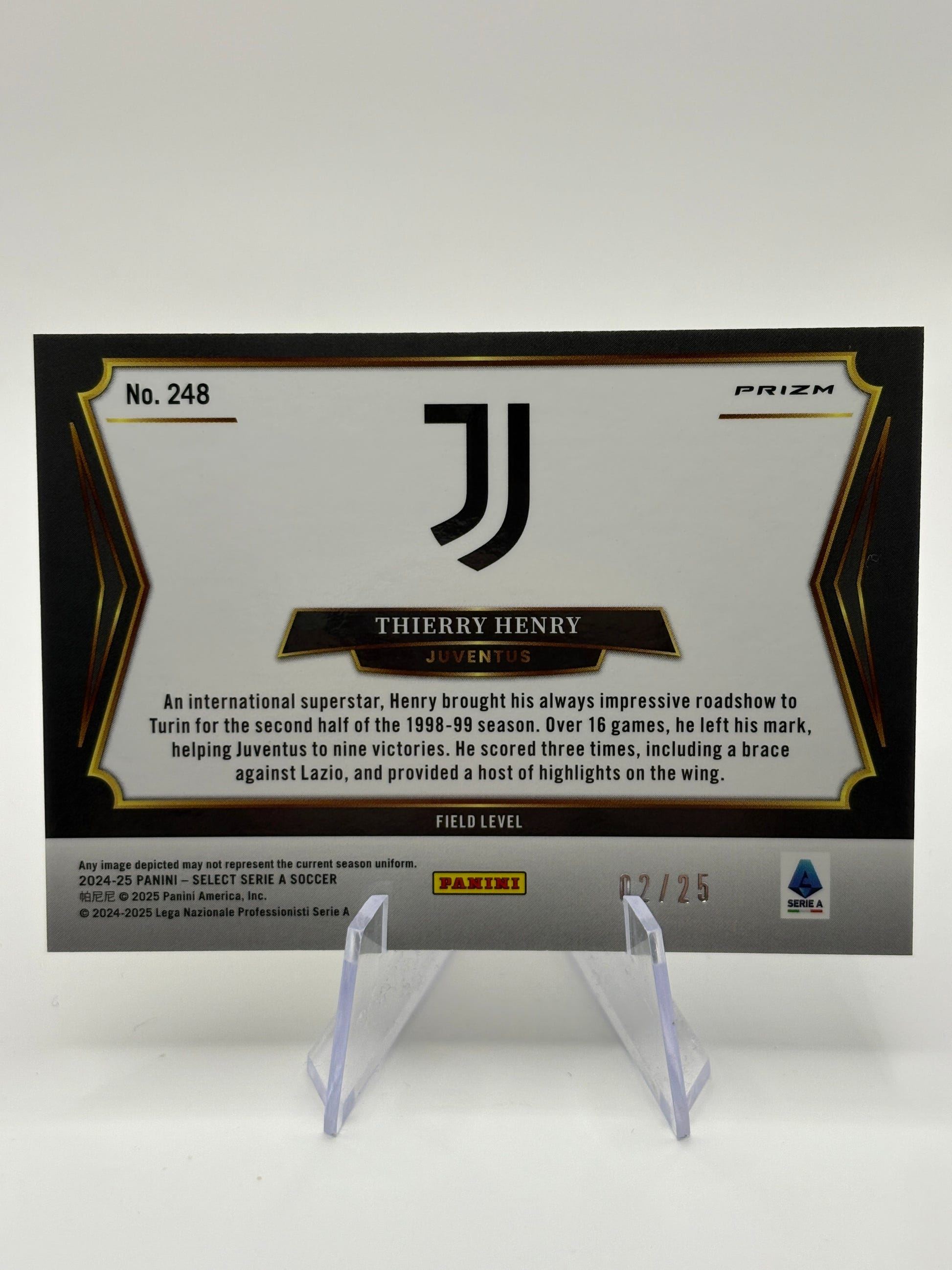 2024-25 Panini Select Serie A Thierry Henry #248 Multi Color Prizm /25 FRENLY BRICKS - Open 7 Days image 2