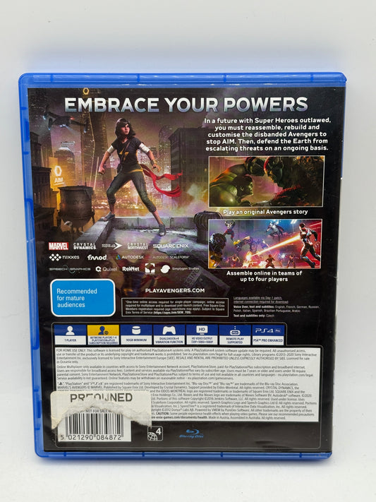 Sony Playstation 4 Marvel Avengers Video Game with Manuals