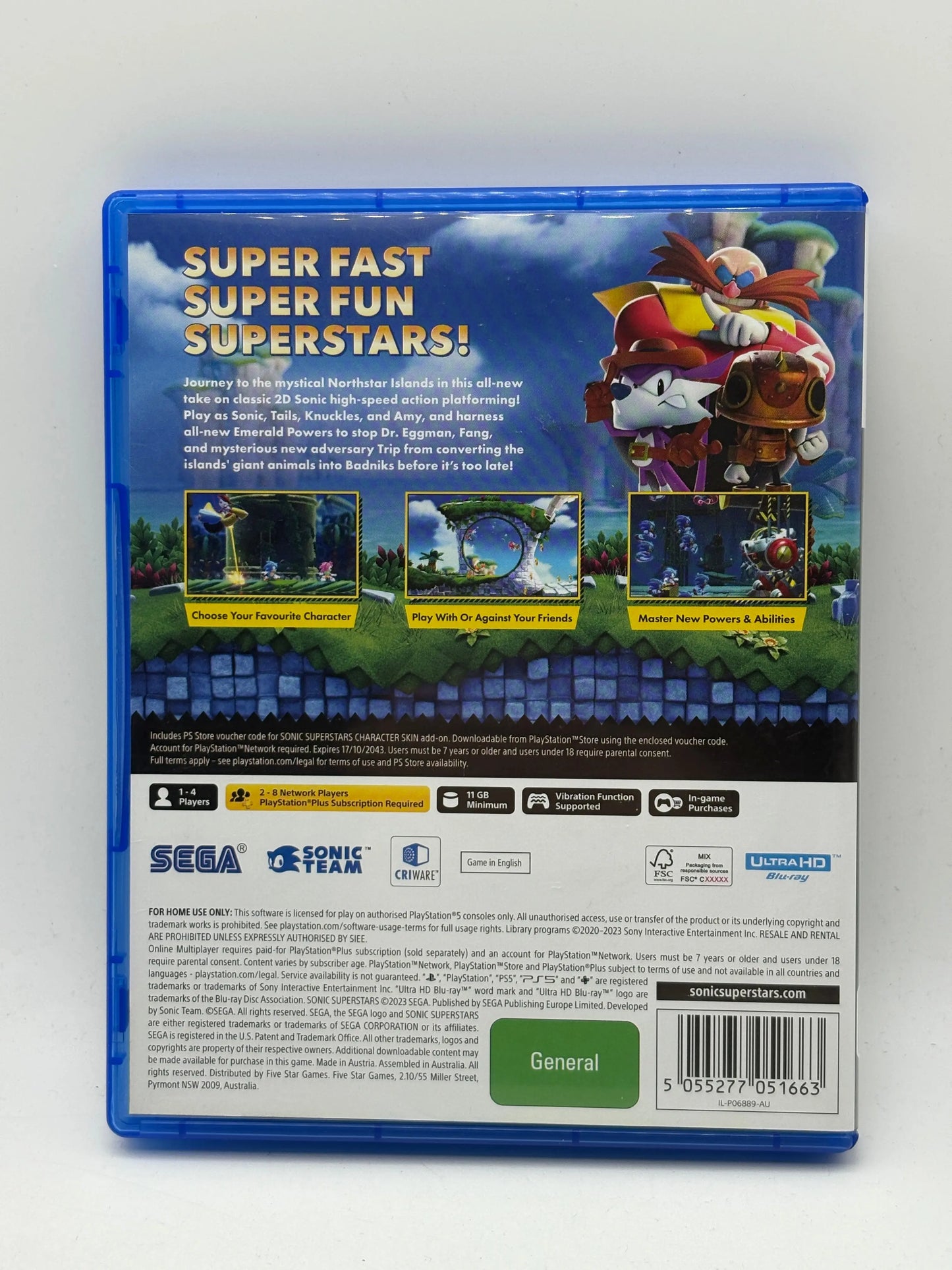 Sony Playstation 5 Sonic Superstars Video Game Complete FRENLY BRICKS - Open 7 Days