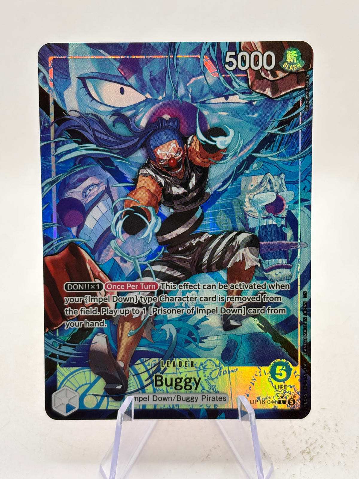 One Piece TCG OP16 - Buggy OP16-041 Leader Alt Art NM image 1