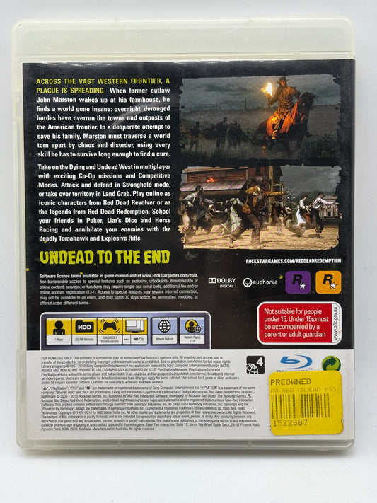 Playstation 3 Red Dead Redemption Undead Nightmare Video Game with Manual