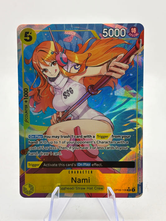 One Piece TCG - OP08 Nami OP08-106 SR* Alt Art LP