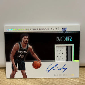 2019-20 Panini Noir QUINNDARY WEATHERSPOON RC Rookie Jersey Patch Auto RPA /99 FRENLY BRICKS - Open 7 Days