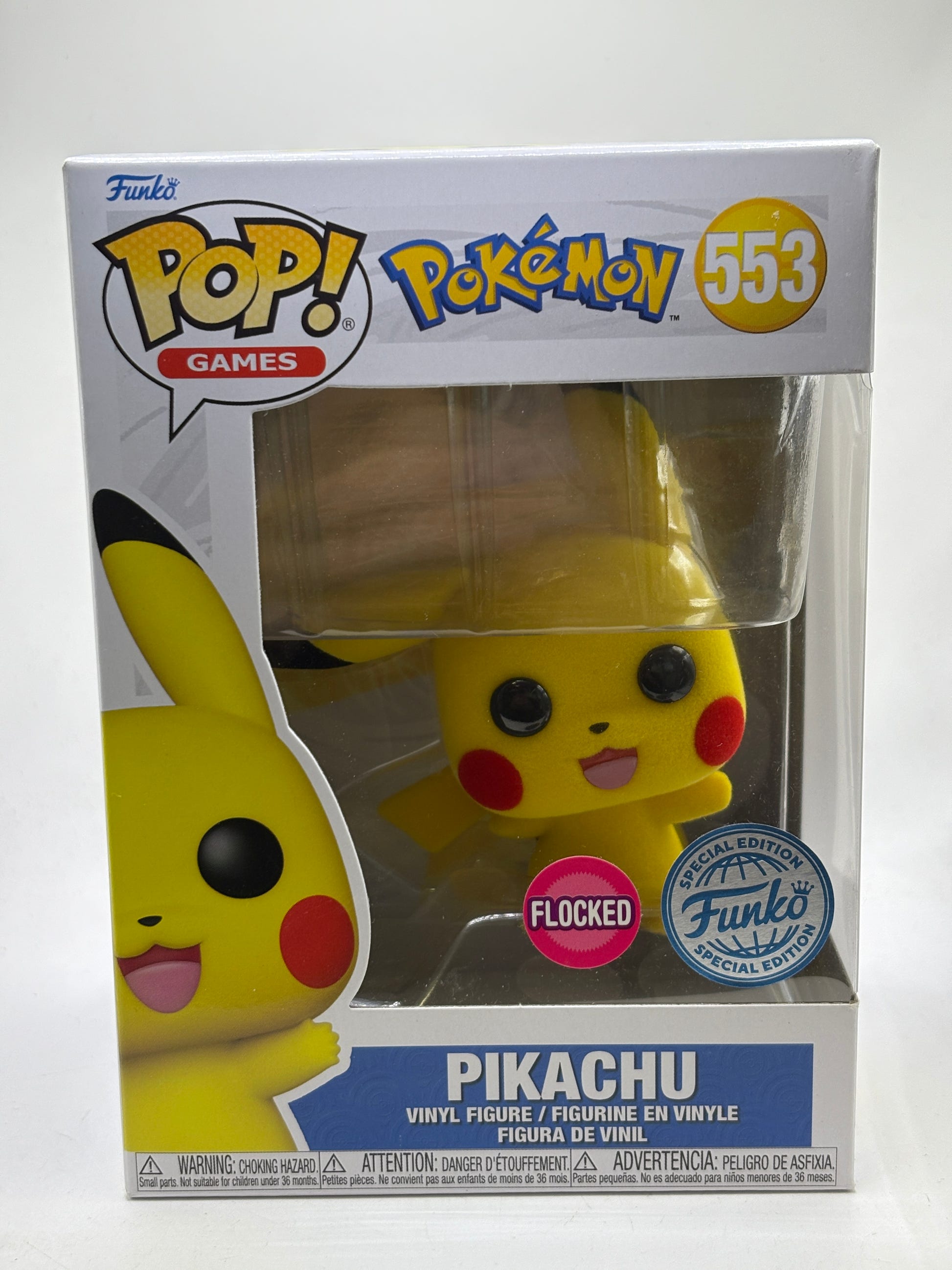 Funko POP! Games Pokemon #553 Pikachu Flocked Special Edition image 1
