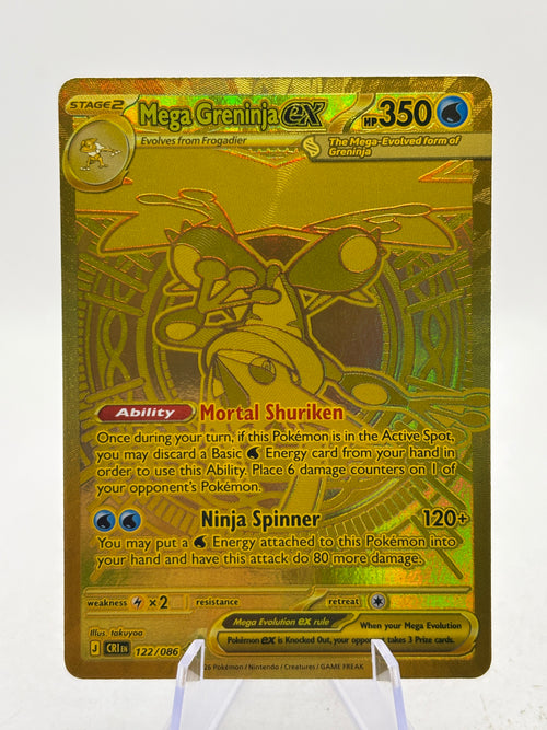 Pokemon TCG Chaos Rising - Mega Greninja EX 122/086 Gold LP