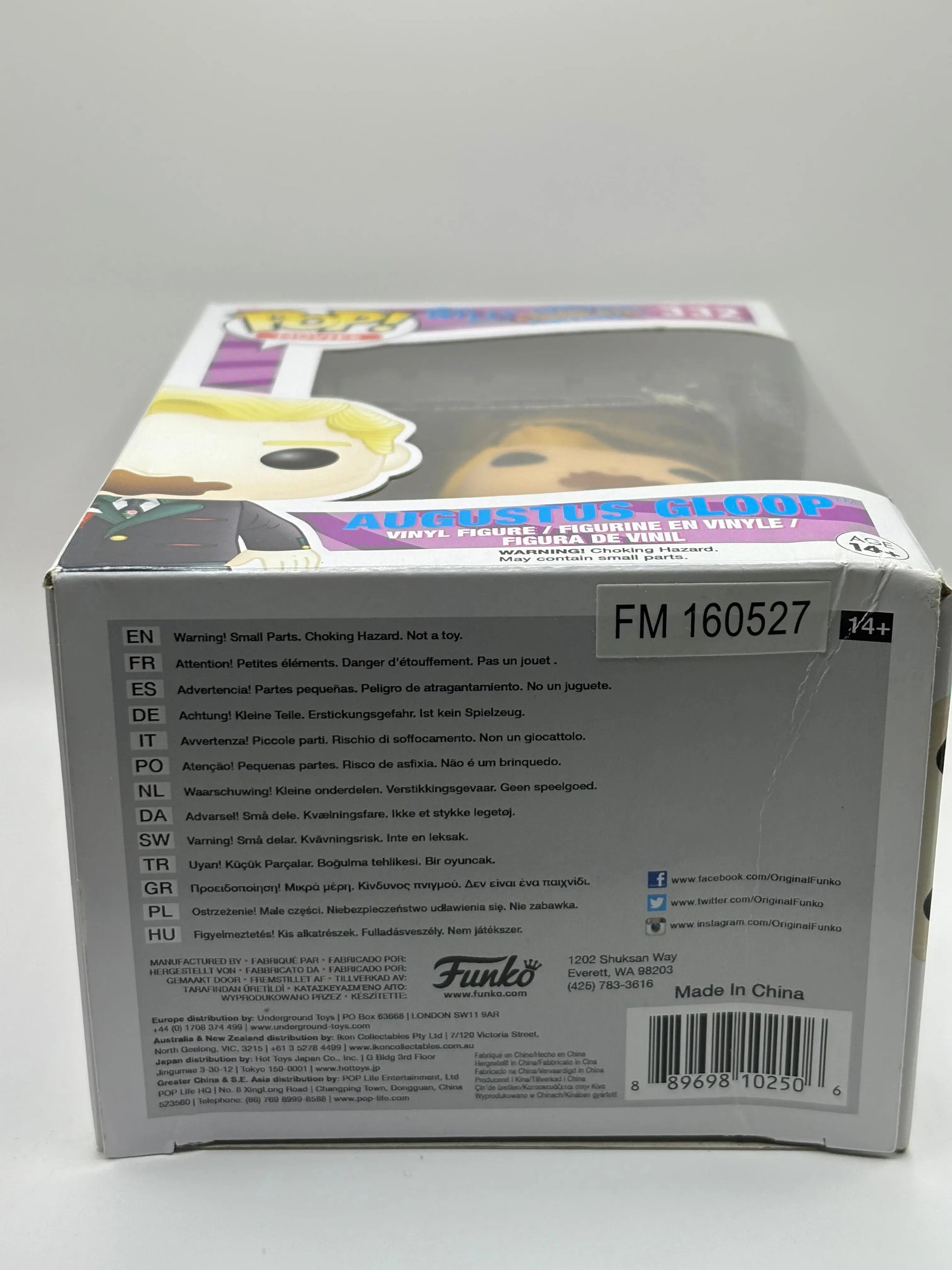 Funko POP! Movies Willy Wonka #332 Augustus Gloop FRENLY BRICKS - Open 7 Days