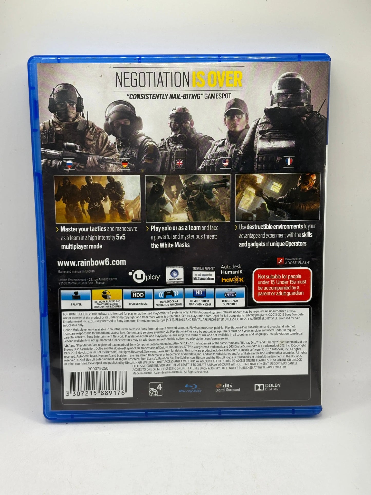Sony Playstation 4 Tom Clancy’s Rainbow Six Siege Video Game FRENLY BRICKS - Open 7 Days