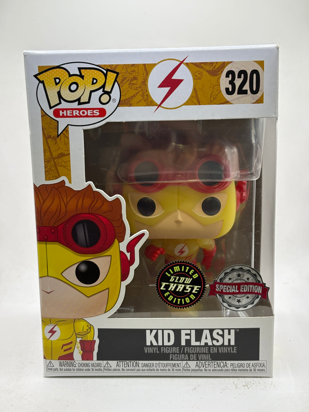 Funko POP! Heroes The Flash #320 Kid Flash Limited Glow Chase Vinyl Figure image 1