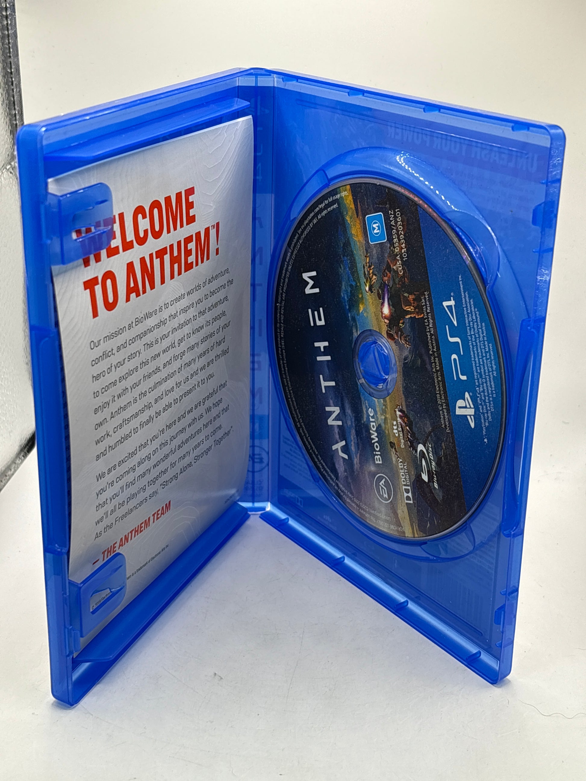 Sony Playstation 4 Anthem Video Game with Manual