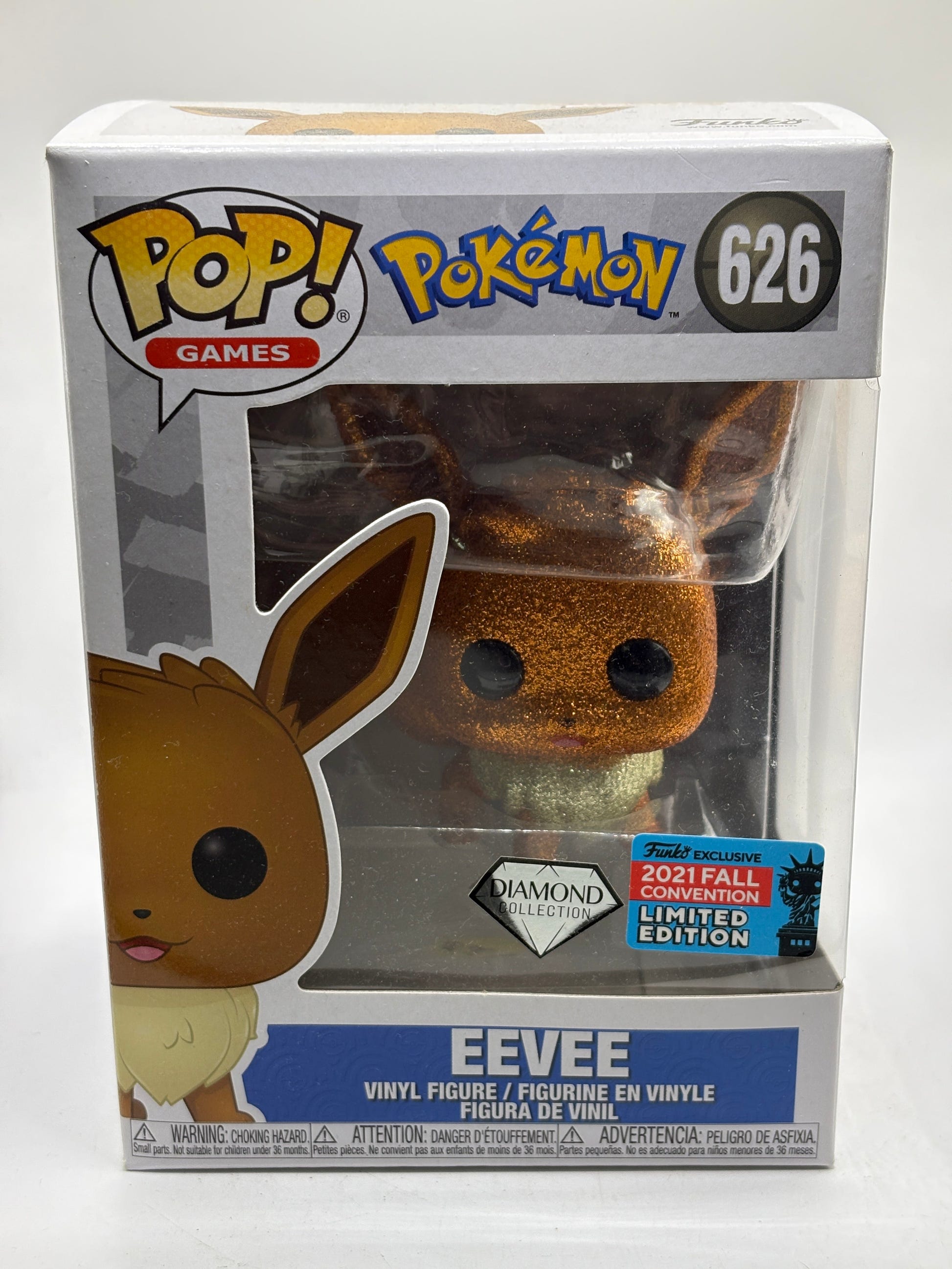 Funko POP! Games Pokemon #626 Eevee Diamond 2021 Fall Con FRENLY BRICKS - Open 7 Days image 1